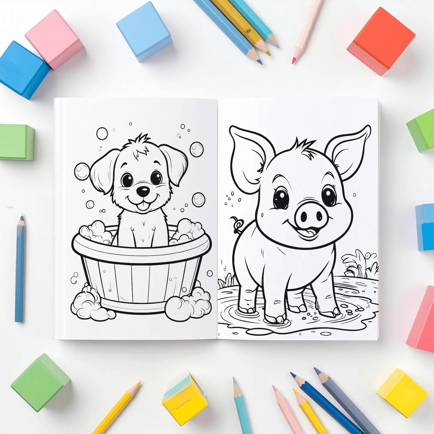 30 Animals Coloring Book for Kids - Printable PDF with Fun Animal Activity Pages