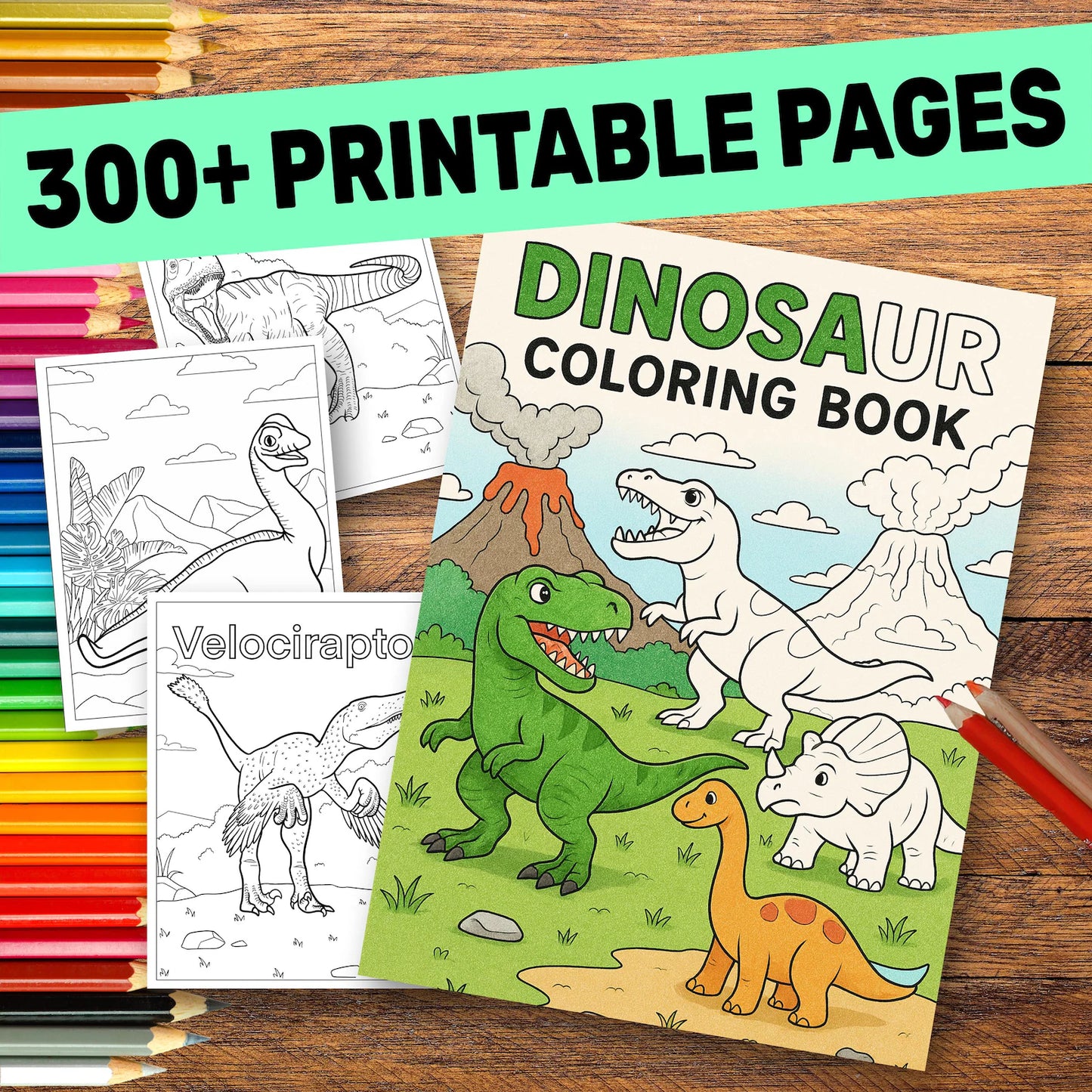 300+ Dinosaur Coloring Pages | Printable Kids Activity Book (PDF)