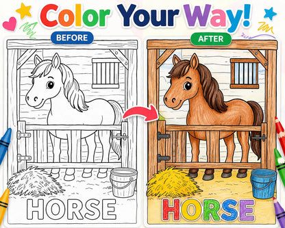 50+ Easy Coloring Pages for Kids Ages 3-6 (PDF Download)